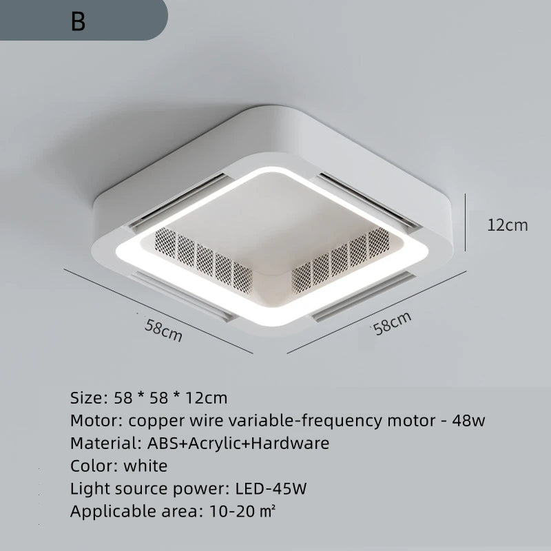 Invisible Bladeless Ceiling Fan Lamp With Light Remote Control Without Blades DC LED Circulator Decoration Bedroom Living Room - Image 7