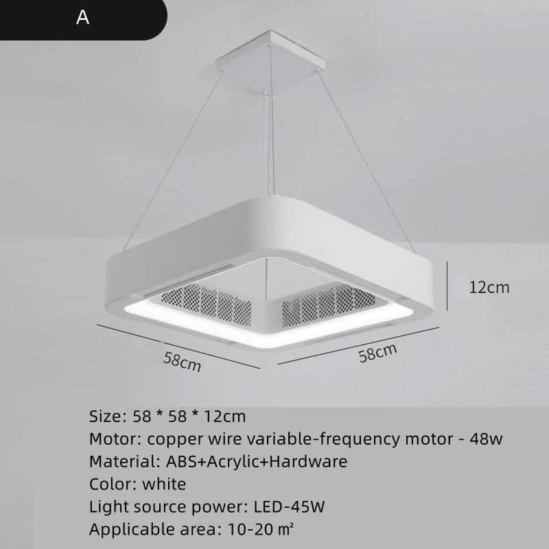 Invisible Bladeless Ceiling Fan Lamp With Light Remote Control Without Blades DC LED Circulator Decoration Bedroom Living Room - Image 8
