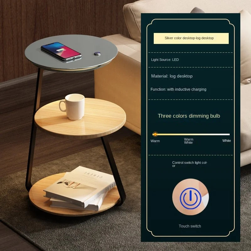 Joylove Creative Bedroom Floor Lamp Wireless Charging Living Room Rack Coffee Table Lamp Design Sense Sofa Bedside Table One - Image 9