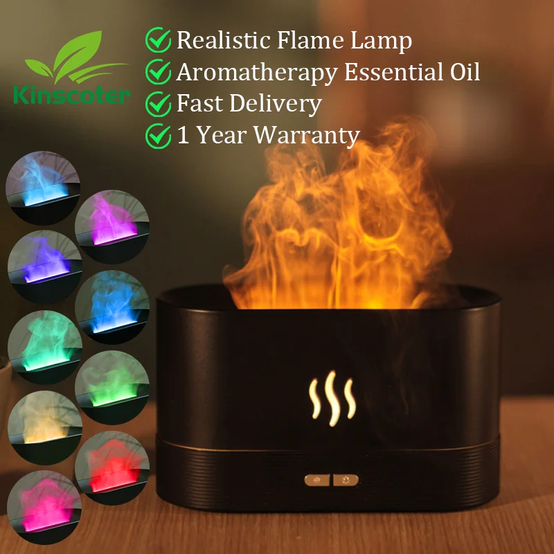 Kinscoter Aroma Diffuser Air Humidifier Ultrasonic Cool Mist Maker Fogger Led Essential Oil Flame Lamp Difusor - Image 3