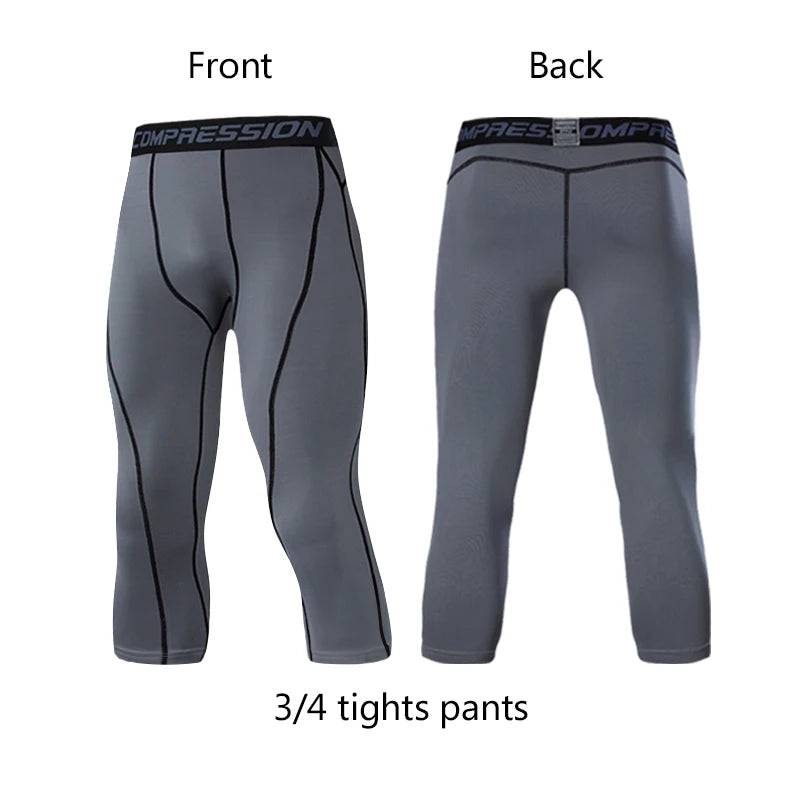 Men's Compression Pants Cycling Running Basketball Soccer Elasticity Sweatpants Fitness Tights Legging Trousers Rash Guard Gym - Image 3