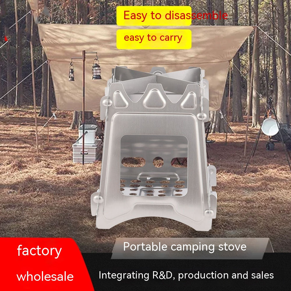 Portable Stainless Steel Folding Camping Stove - Outdoor Camping