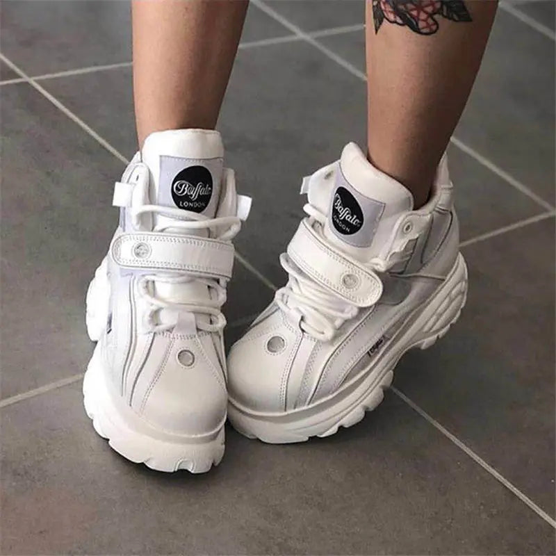 Top Quality Genuine Leather buffalo shoes platform london Women Casual Sneakers imitacion Brand Luxury Dad shoes ST487 ST488